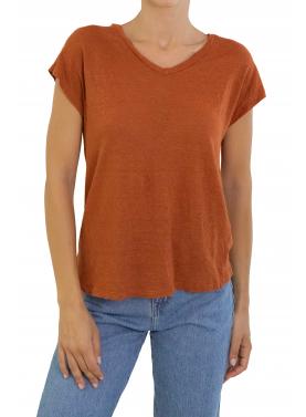 Maglia in lino con scollo a V